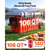 VEVOR Hard Cooler, 106QT Portable Rolling Cooler with Wheels, Leak-Resistant Coolbox Keeps Contents Cool for 48 Hours, Ice Retention Insulated Chests, Ultra-Light for Outdoor Picnics, Grill, Camping