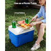 VEVOR Hard Cooler, 21QT Portable Rolling Cooler with Wheels, Leak-Resistant Coolbox Keeps Contents Cool for 48 Hours, Ice Retention Insulated Chests, Ultra-Light for Outdoor Picnics, Grill, Camping