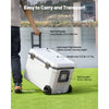VEVOR Portable Cooler, 45 QT Wheeled Cooler with Ice Retention, Heavy-Duty Handles and Cup Holder, Lightweight Rigid Material Insulated Portable Cooler, Suitable for Family Picnics and Long Trips