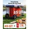 VEVOR Hard Cooler, 45QT Portable Rolling Cooler with Wheels, Leak-Resistant Coolbox Keeps Contents Cool for 48 Hours, Ice Retention Insulated Chests, Ultra-Light for Outdoor Picnics, Grill, Camping