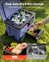 VEVOR Hard Cooler, 45QT Portable Rolling Cooler with Wheels, Leak-Resistant Coolbox Keeps Contents Cool for 48 Hours, Ice Retention Insulated Chests, Ultra-Light for Outdoor Picnics, Grill, Camping
