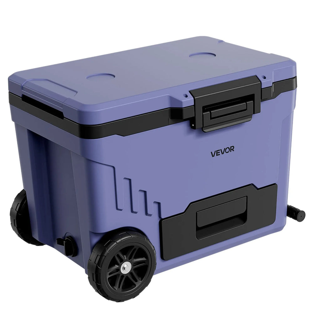 VEVOR Hard Cooler, 45QT Portable Rolling Cooler with Wheels, Leak-Resistant Coolbox Keeps Contents Cool for 48 Hours, Ice Retention Insulated Chests, Ultra-Light for Outdoor Picnics, Grill, Camping