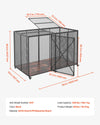 VEVOR 64 Inch Heavy Duty Dog Crate, Max Load Capacity 300 lbs, Indestructible Escape-Proof Dog Kennel Indoor for High Anxiety Large Breeds, Steel Metal Pet Cage with Double Doors & Lockable Wheels