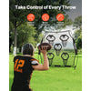 VEVOR 6 x 6 ft Football Trainer Throwing Net, Training Throwing Target Practice Net with 5 Target Pockets, Knotless Net Includes Straps and Portable Carry Case, Improve QB Throwing Accuracy, Black