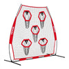 VEVOR 7 x 7 ft Football Trainer Throwing Net, Training Throwing Target Practice Net with 5 Target Pockets, Knotless Net Includes Straps and Portable Carry Case, Improve QB Throwing Accuracy, Red