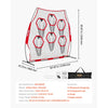 VEVOR 8 x 8 ft Football Trainer Throwing Net, Training Throwing Target Practice Net with 6 Target Pockets, Knotless Net Includes Straps and Portable Carry Case, Improve QB Throwing Accuracy, Red