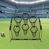 VEVOR 8 x 8 ft Football Trainer Throwing Net, Training Throwing Target Practice Net with 6 Target Pockets, Knotless Net Includes Straps and Portable Carry Case, Improve QB Throwing Accuracy, Black