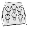 VEVOR 8 x 8 ft Football Trainer Throwing Net, Training Throwing Target Practice Net with 6 Target Pockets, Knotless Net Includes Straps and Portable Carry Case, Improve QB Throwing Accuracy, Black