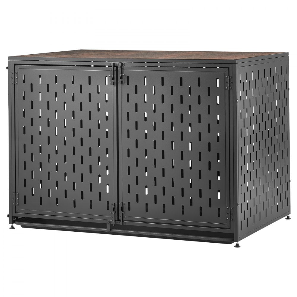 VEVOR Dog Crate Furniture, 42 Inch Heavy Duty Dog Kennel Furniture Indoor for Small & Medium Dogs, Steel Decorative Pet Cage House End Table with 3 Doors, Detachable Tray & Escape-Proof Locks, Black