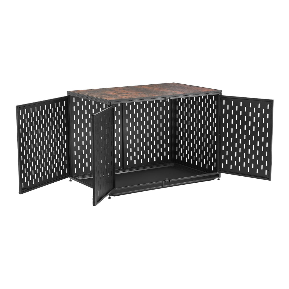 VEVOR Dog Crate Furniture, 42 Inch Heavy Duty Dog Kennel Furniture Indoor for Small & Medium Dogs, Steel Decorative Pet Cage House End Table with 3 Doors, Detachable Tray & Escape-Proof Locks, Black