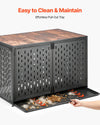VEVOR Dog Crate Furniture, 48 Inch Heavy Duty Dog Kennel Furniture Indoor for Large Dogs, Sturdy Steel Decorative Pet Cage House End Table with 3 Doors, Detachable Tray & Escape-Proof Locks, Black