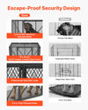 VEVOR 38 Inch Heavy Duty Dog Crate, Max Load 250 lbs, Foldable Indestructible Escape-Proof Dog Kennel Indoor for High Anxiety Small & Medium Breeds, Steel Pet Cage with Double Doors & Lockable Wheels