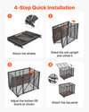 VEVOR 38 Inch Heavy Duty Dog Crate, Max Load 250 lbs, Foldable Indestructible Escape-Proof Dog Kennel Indoor for High Anxiety Small & Medium Breeds, Steel Pet Cage with Double Doors & Lockable Wheels