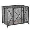 VEVOR 38 Inch Heavy Duty Dog Crate, Max Load 250 lbs, Foldable Indestructible Escape-Proof Dog Kennel Indoor for High Anxiety Small & Medium Breeds, Steel Pet Cage with Double Doors & Lockable Wheels