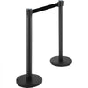 VEVOR Crowd Control Stanchion, Set of 6 Pieces Stanchion Set, Stanchion Set with 6.6 ft/2 m Black Retractable Belt, Black Crowd Control Barrier with Concrete and Metal Base - Easy Connect Assembly