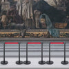 VEVOR Crowd Control Stanchion, Set of 6 Pieces Stanchion Set, Stanchion Set with 6.6 ft/2 m Red Retractable Belt, Crowd Control Barrier with Rubber Base – Easy Connect Assembly for Crowd Control (Blac
