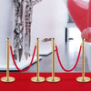 VEVOR Crowd Control Stanchion, Set of 4 Pieces Stanchion Set, Stanchion Set with 5 ft/1.5 m Red Velvet Rope, Crowd Control Barrier