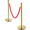 VEVOR Crowd Control Stanchion, Set of 4 Pieces Stanchion Set, Stanchion Set with 5 ft/1.5 m Red Velvet Rope, Crowd Control Barrier