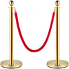 VEVOR 4PCS Gold Stanchion Posts Queue, 38 Inch Red Velvet Rope, Crowd Control Barriers Queue Line Rope, Barriers for Party Supplies
