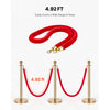 VEVOR 2 Pcs Red Velvet Stanchion Ropes, 5 ft Crowd Control Stanchion Red Velvet Ropes with Gold Hooks, Post Queue Barrier Carpet Rope for Carpet Events Movie Theaters Grand Openings Hotels Party