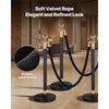 VEVOR 2 Pcs Black Velvet Stanchion Ropes, 5 ft Crowd Control Stanchion Black Velvet Ropes with Gold Hooks, Post Queue Barrier Carpet Rope for Carpet Events Movie Theaters Grand Openings Hotels Party