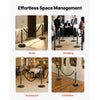 VEVOR 2 Pcs Black Velvet Stanchion Ropes, 5 ft Crowd Control Stanchion Black Velvet Ropes with Gold Hooks, Post Queue Barrier Carpet Rope for Carpet Events Movie Theaters Grand Openings Hotels Party