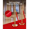 VEVOR 4 Pcs Red Velvet Stanchion Ropes, 5 ft Crowd Control Stanchion Red Velvet Ropes with Gold Hooks, Post Queue Barrier Carpet Rope for Carpet Events Movie Theaters Grand Openings Hotels Party