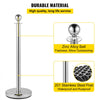 VEVOR Crowd Control Stanchion, Set of 4 Pieces Silver Stanchion Set, Stanchion Set with 5 ft/1.5 m Red Velvet Rope, Crowd Control Barrier