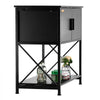 VEVOR Aquarium Stand, 29 Gallon Fish Tank Stand, 28.7 x 16.5 x 30 in Steel and MDF Turtle Tank Stand, 242.5 lbs Load Capacity, Reptile Tank Stand with Storage Cabinet and Embedded Power Panel, Black