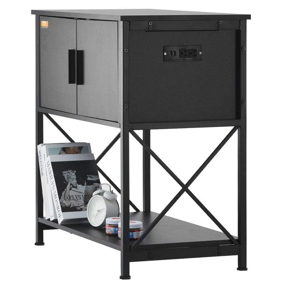 VEVOR Aquarium Stand, 29 Gallon Fish Tank Stand, 28.7 x 16.5 x 30 in Steel and MDF Turtle Tank Stand, 242.5 lbs Load Capacity, Reptile Tank Stand with Storage Cabinet and Embedded Power Panel, Black