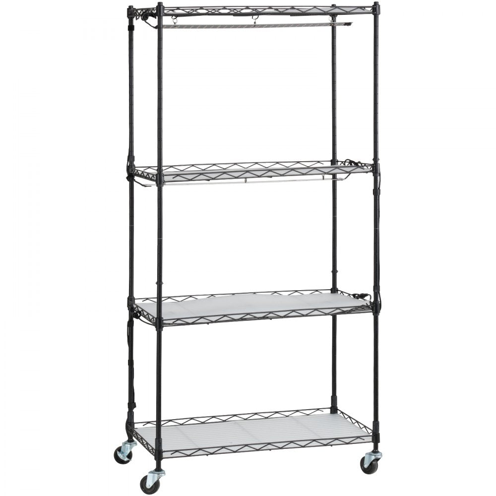 VEVOR Plant Stand with Grow Light, 4-Tier Plant Shelf with 45W Full Spectrum Grow Light, 3 Mode Plant Light with Timer and Wheel for Seed Starting, Metal Grow Light Shelf for Indoor Plants