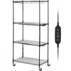 VEVOR Plant Stand with Grow Light, 4-Tier Plant Shelf with 45W Full Spectrum Grow Light, 3 Mode Plant Light with Timer and Wheel for Seed Starting, Metal Grow Light Shelf for Indoor Plants