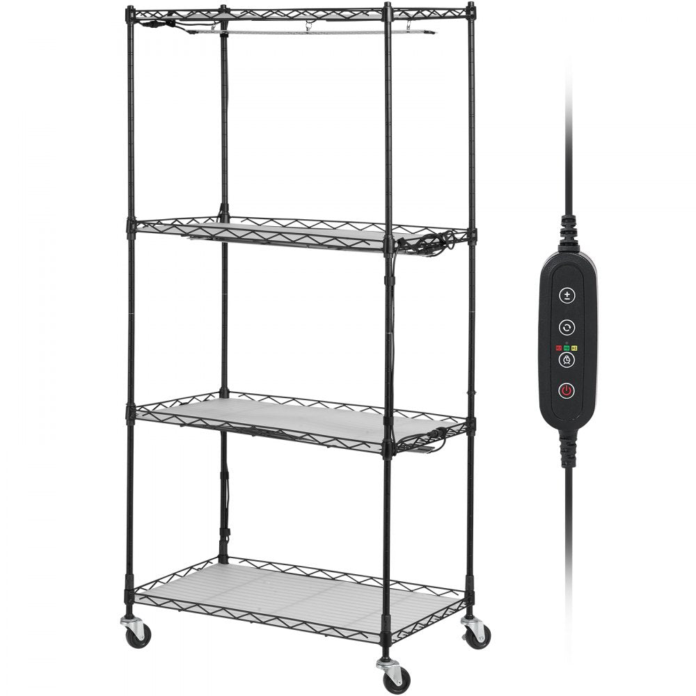 VEVOR Plant Stand with Grow Light, 4-Tier Plant Shelf with 45W Full Spectrum Grow Light, 3 Mode Plant Light with Timer and Wheel for Seed Starting, Metal Grow Light Shelf for Indoor Plants