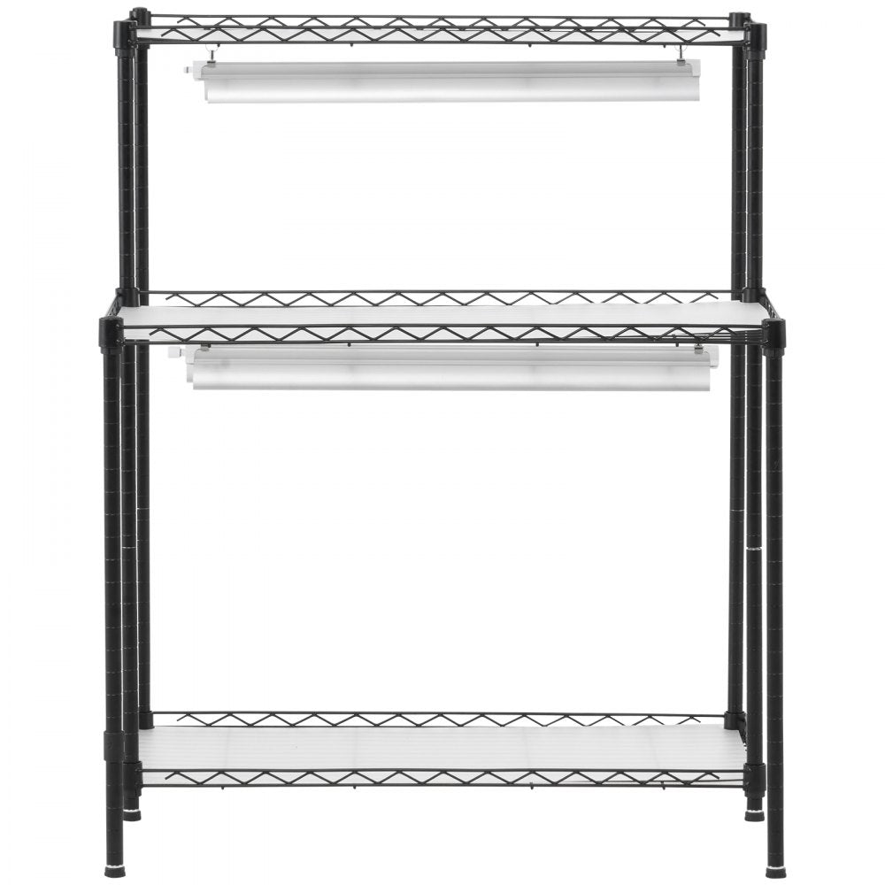 VEVOR DIY Plant Stand with Grow Light, 6-Tier Large Tall Plant Shelf with 192W 5000K Full Spectrum Grow Lights, Indoor Grow Light Shelf with Wheels for Seed Starting 29.5" L x 13.8" W x 70.9" H