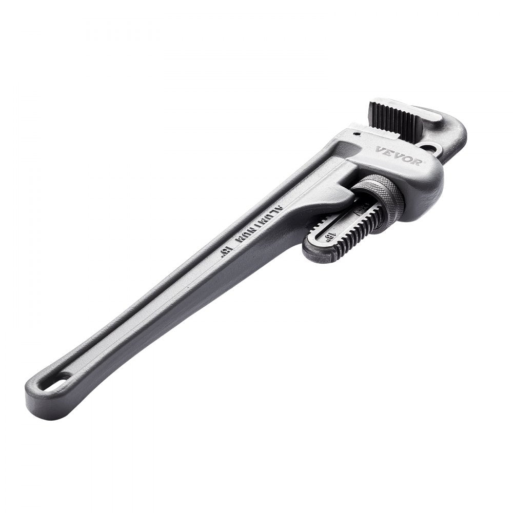 VEVOR 3-Piece Pipe Wrench Set, 10" 14" 18" Aluminum Straight Pipe Wrench, Adjustable Plumbing Wrench, with High Strength Jaw and Ergonomic Handle, Hangable Design, for Water Pipes, Automotive Repairs