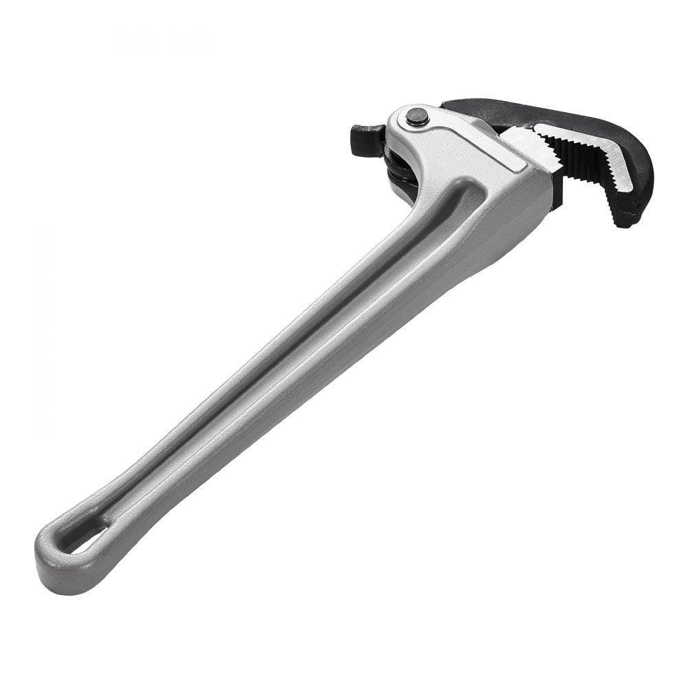 VEVOR Pipe Wrench, 18" Aluminum Straight Pipe Wrench, Automatic Jaw Adjustment, Adjustable Plumbing Wrench, Easy to Carry, Ergonomic Handle, Hangable Design, for Water Pipes, Automotive Repairs
