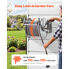 VEVOR Wall Mounted Garden Hose Reel, Holds 150 ft 5/8-inch Water Hose Winder, Heavy-Duty Stainless Steel, Outdoor Manual Reel with Brass Fitting & Hose Guide, Space Saving, for Yard Lawn Garage