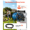 VEVOR Wall Mounted Garden Hose Reel, Holds 135 Feet of 5/8-inch Hose, Outdoor Heavy-Duty Waterhose Holder Winder, with Widened Top Tray, Aluminum Alloy Connector, Decorative Pattern, for Backyards