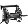 VEVOR Wall Mounted Garden Hose Reel, Holds 135 Feet of 5/8-inch Hose, Outdoor Heavy-Duty Waterhose Holder Winder, with Widened Top Tray, Aluminum Alloy Connector, Decorative Pattern, for Backyards