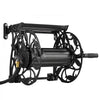 VEVOR Wall Mounted Garden Hose Reel, Holds 135 Feet of 5/8-inch Hose, Outdoor Heavy-Duty Waterhose Holder Winder, with Widened Top Tray, Aluminum Alloy Connector, Decorative Pattern, for Backyards