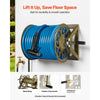 VEVOR Wall Mounted Garden Hose Reel, Holds 200 Feet of 5/8-inch Hose, Outdoor Heavy-Duty Waterhose Holder Winder, with Brass Connector, Decorative Pattern, Bronze Finish, for Backyards and Gardens