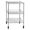 VEVOR Kitchen Utility Cart, 3 Tier Heavy Duty Adjustable Wire Storage Rack, Commercial Steel Rolling Service Trolley on Wheels, Work Table with Handle Bar, for Garage and Laundry Room, 40x25x40.9 in