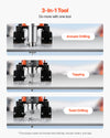 3-in-1 tool: annular drilling, tapping, twist drilling