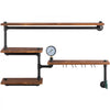 VEVOR Pipe Shelving, Industrial Floating Shelves with 4-Tier Solid Wood Planks, Modern Rustic Floating Shelves Wall Mounted, DIY Storage Bracket for Bookshelf, Kitchen, Bathroom, Home Decor, Brown