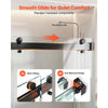 VEVOR Frameless Shower Door, 48" W x 76" H, Shower Sliding Glass Door with 3/8" (10 mm) Thick Clear Tempered Glass, Noiseless Shatterproof Nano Coating, with Rail, Seal Strip and Hardware Kit