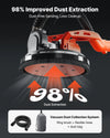 VEVOR Cordless Drywall Sander, 450W Electric Sander, Popcorn Ceiling Removal Tool with Vacuum Dust Collection, 7 Variable Speed 0-1600 RPM, LED Light, Foldable & Extendable Handle, 15 Sanding Discs
