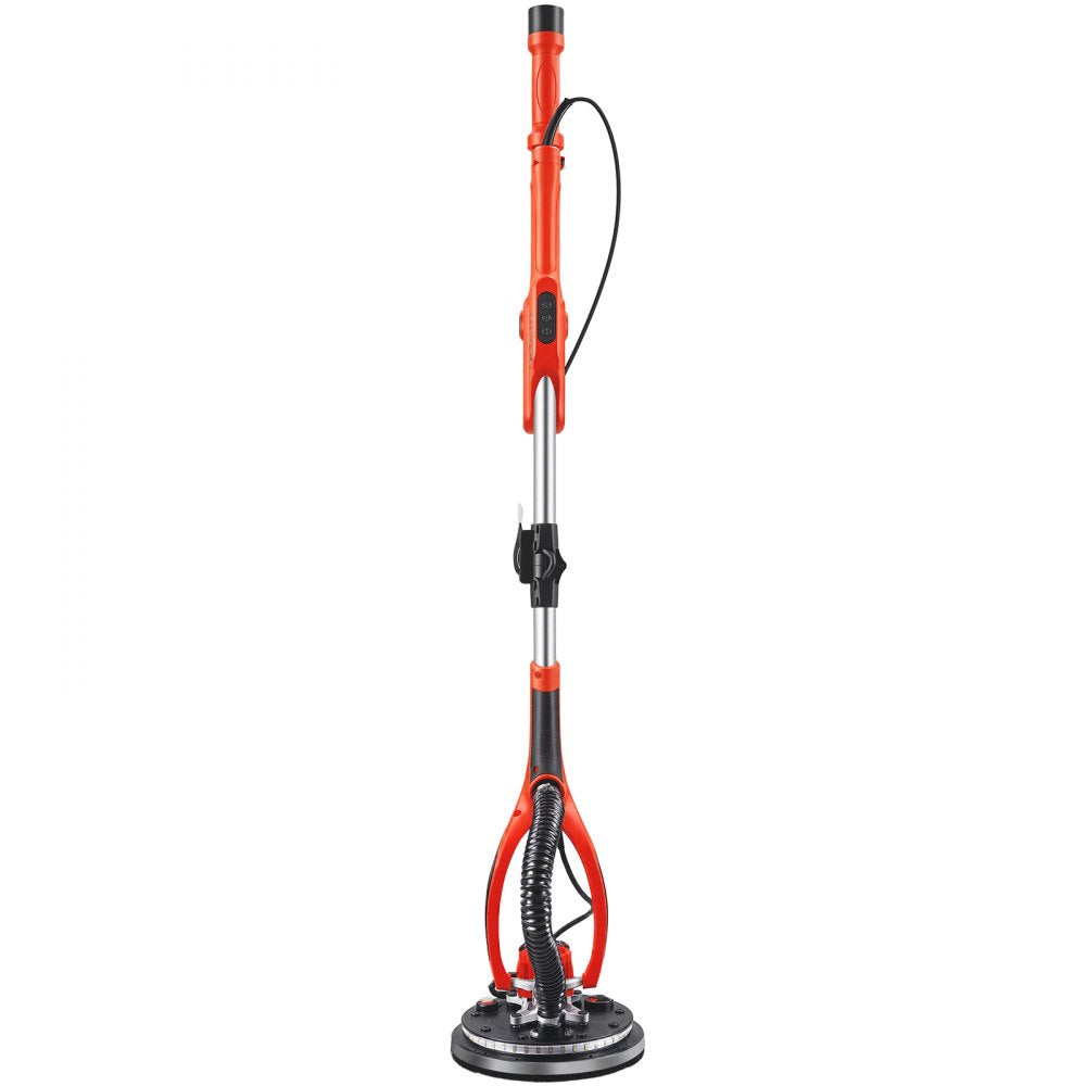 VEVOR Drywall Sander, 950W Electric Drywall Sander, Popcorn Ceiling Removal Tool with 7 Variable Speed 1000-2300 RPM, Double-Deck LED Light, Foldable & Extendable Handle, 15 Sanding Discs, Dust Hose