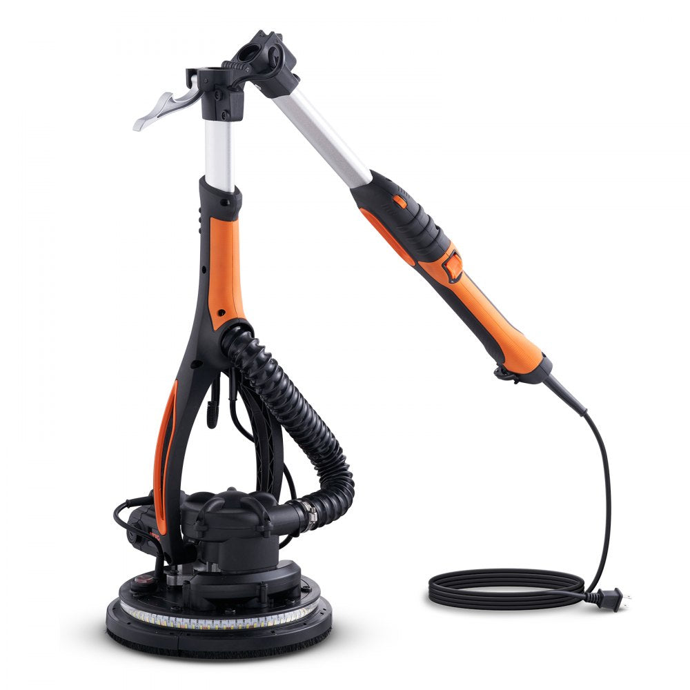 VEVOR Wall Smoother, 900W Power Tool, Includes 12 Sanding Pads, Adjustable Speeds from 800-1800 RPM, 3 Vacuum Tubes, Collapsible Design for Ceilings, Dual LED, Telescopic Grip & Dust Collector