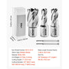 VEVOR Annular Cutter Set, 5 pcs Weldon Shank Mag Drill Bits Kit, 1" Cutting Depth, 1/2", 5/8", 1" Cutting Diameter, HSS, 3 Drill Bits with 2 Pilot Pins and 3 Plastic Cases, for Magnetic Drills, Steel