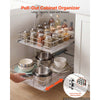 VEVOR 2 Tier Pull Out Cabinet Organizer 16.97"W x 21.22"D Slide Out Drawers, for Kitchen Bathroom Pantry Organization, Chrome-Plated Finish, Heavy Duty Steel Storage Sliding Shelves for Base Cabinets